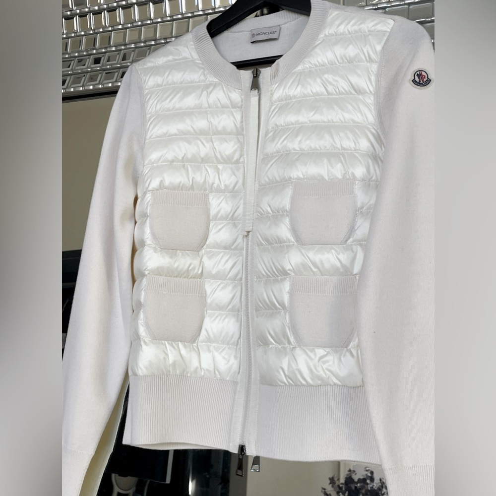 Moncler padded front wool and down jacket